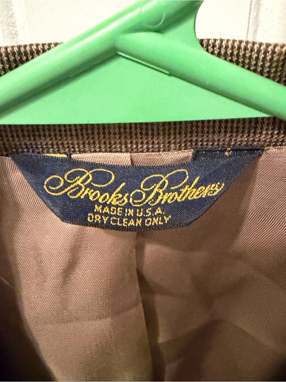 Vintage Brooks Brothers Blazer 41 RG Brown Houndstooth Windowpane Plaid Wool USA